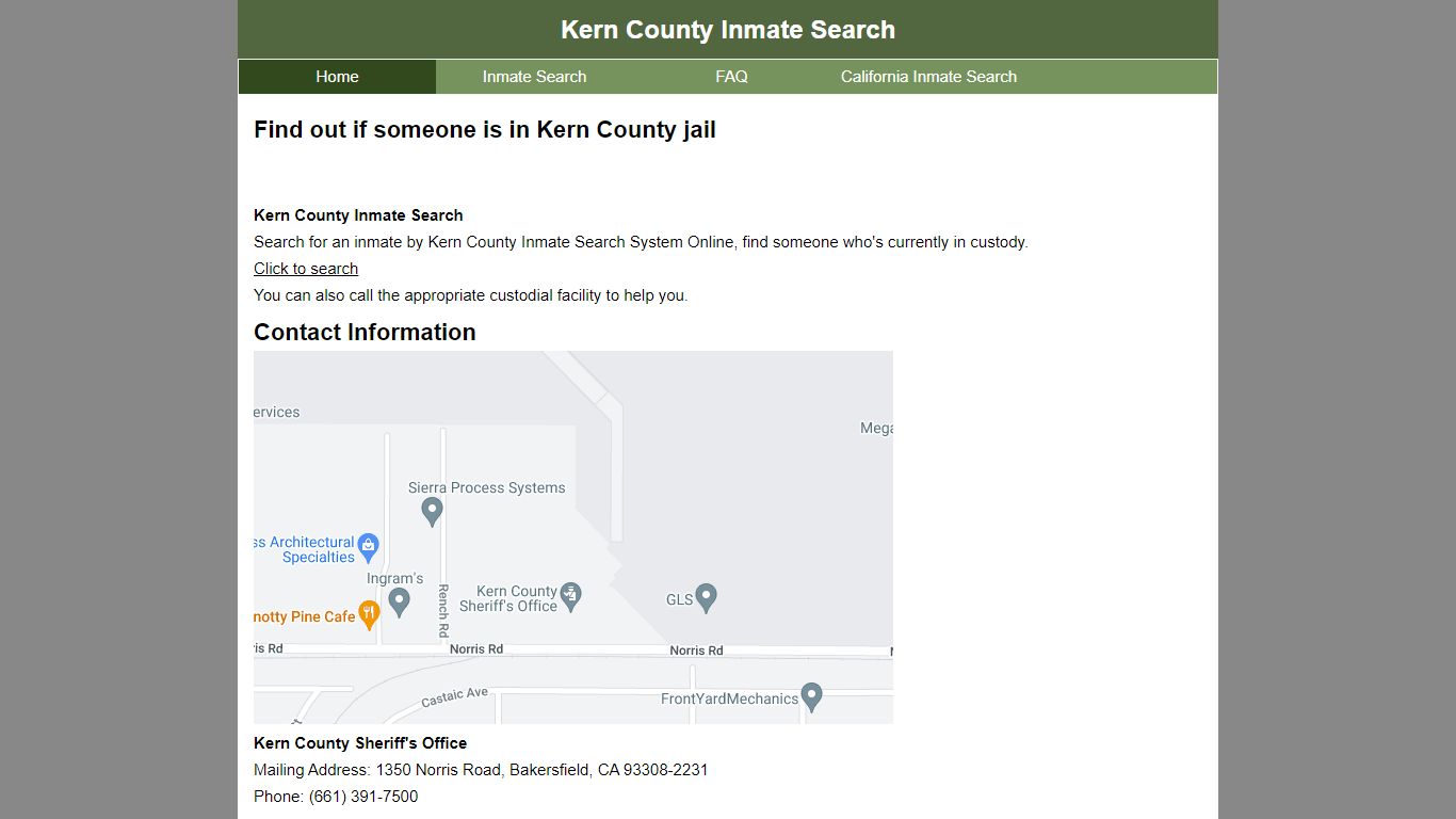 Kern County Inmate Search